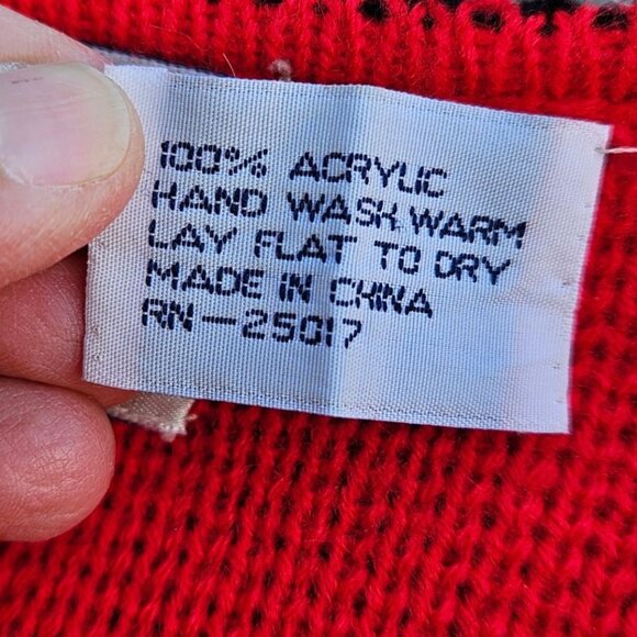 80s Scottie Dog Cardigan Red Embroidered Knit Vintage Novelty Sweater - Picture 5 of 14